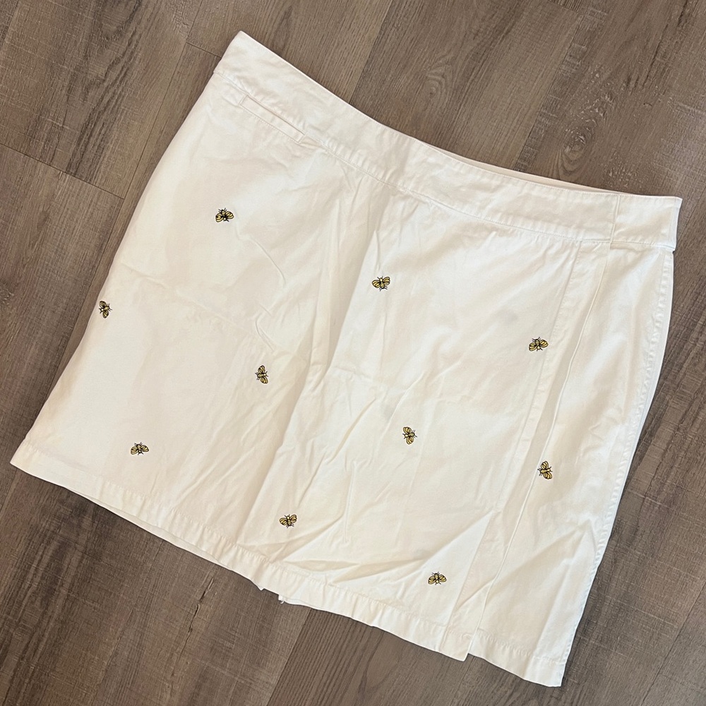 Vintage Kate Hill Embroidered Bee Faux Wrap Skort
